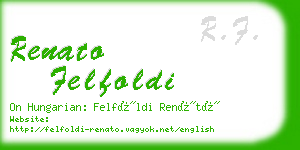 renato felfoldi business card